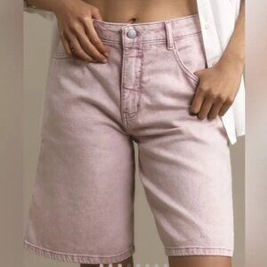 NWT Anthropologie Pilcro Jean Lavender/Pink Bermuda Shorts Sz 26